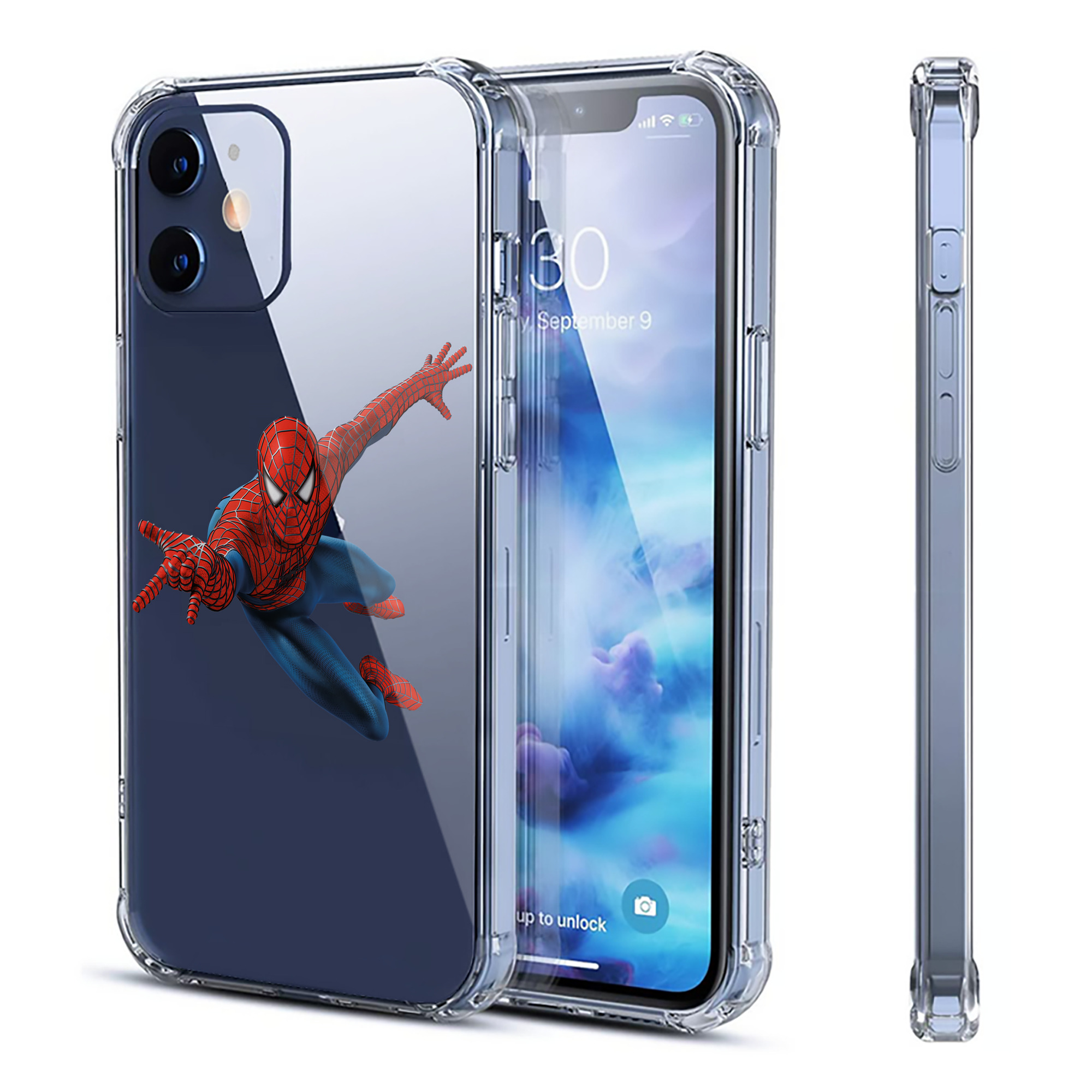 （画像用） Spider Man スパイダーマン 【iPhone 12シリーズ対応】透明スマホケース（クリアソフトケース）